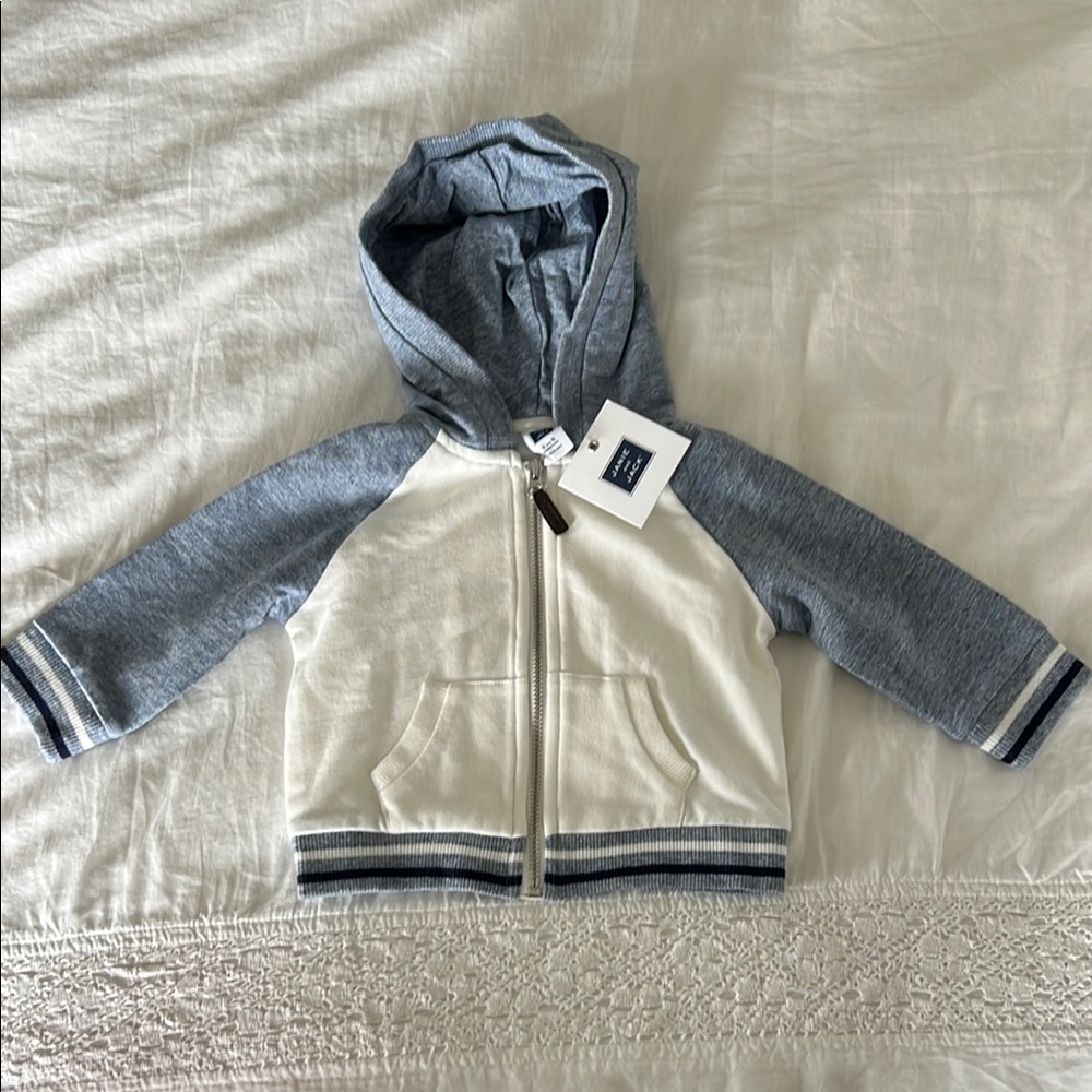 Kids Blue and White zip Hoodie